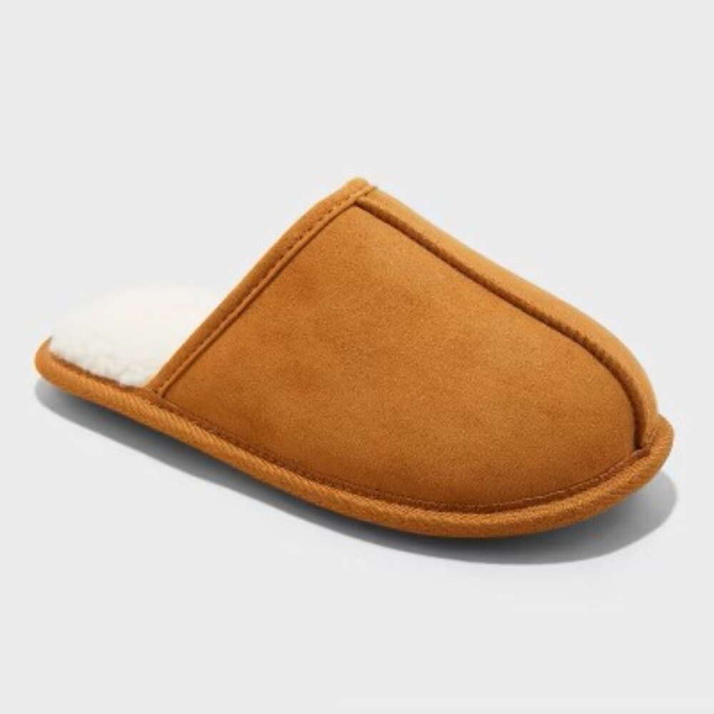 NWOT Cat & Jack Kids Faux Suede Scuff Slippers Chestnut Size S 13/1